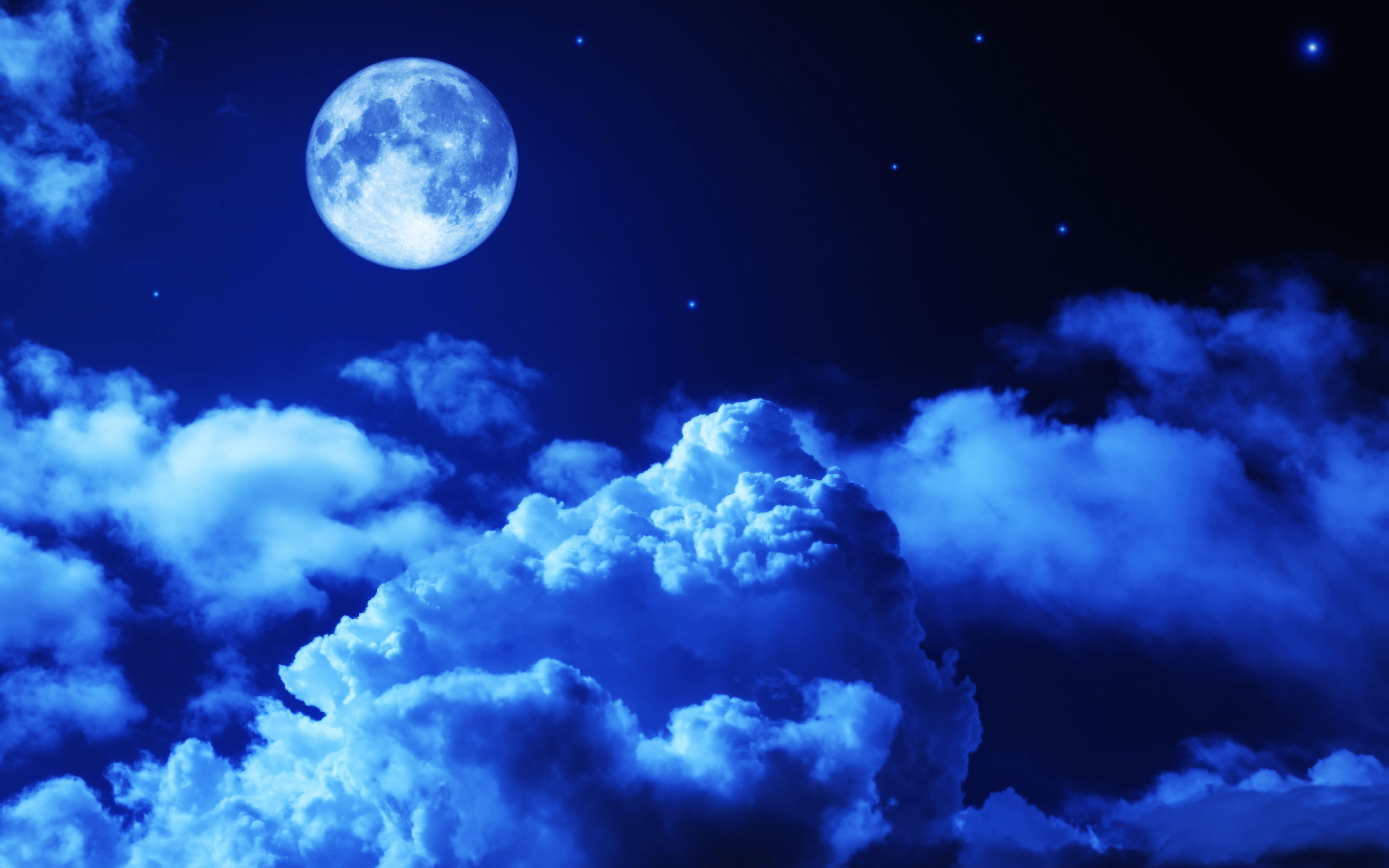4K Moon Clouds Night City View Wallpapers