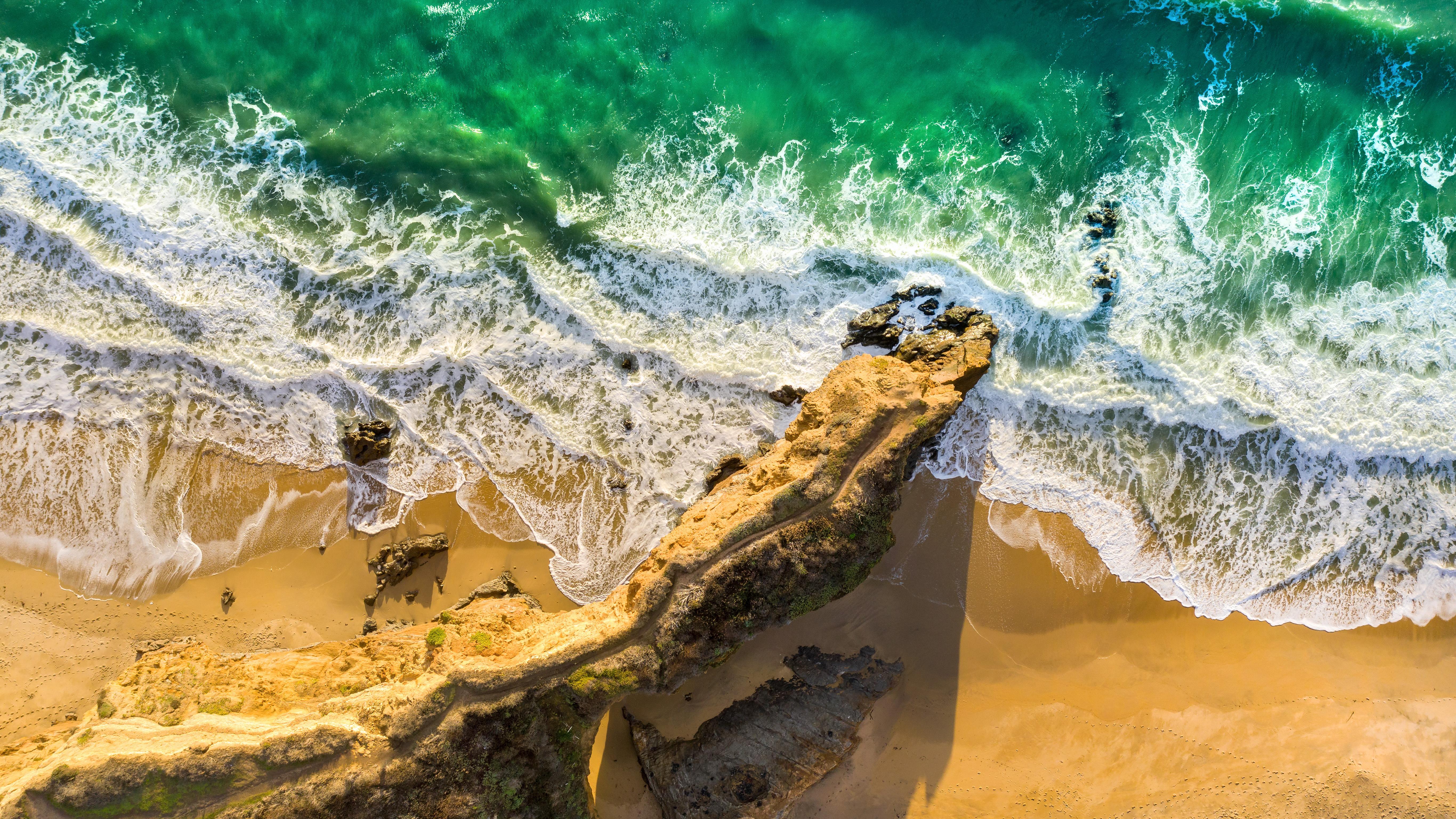Aerial Beach Rock View Wallpapers