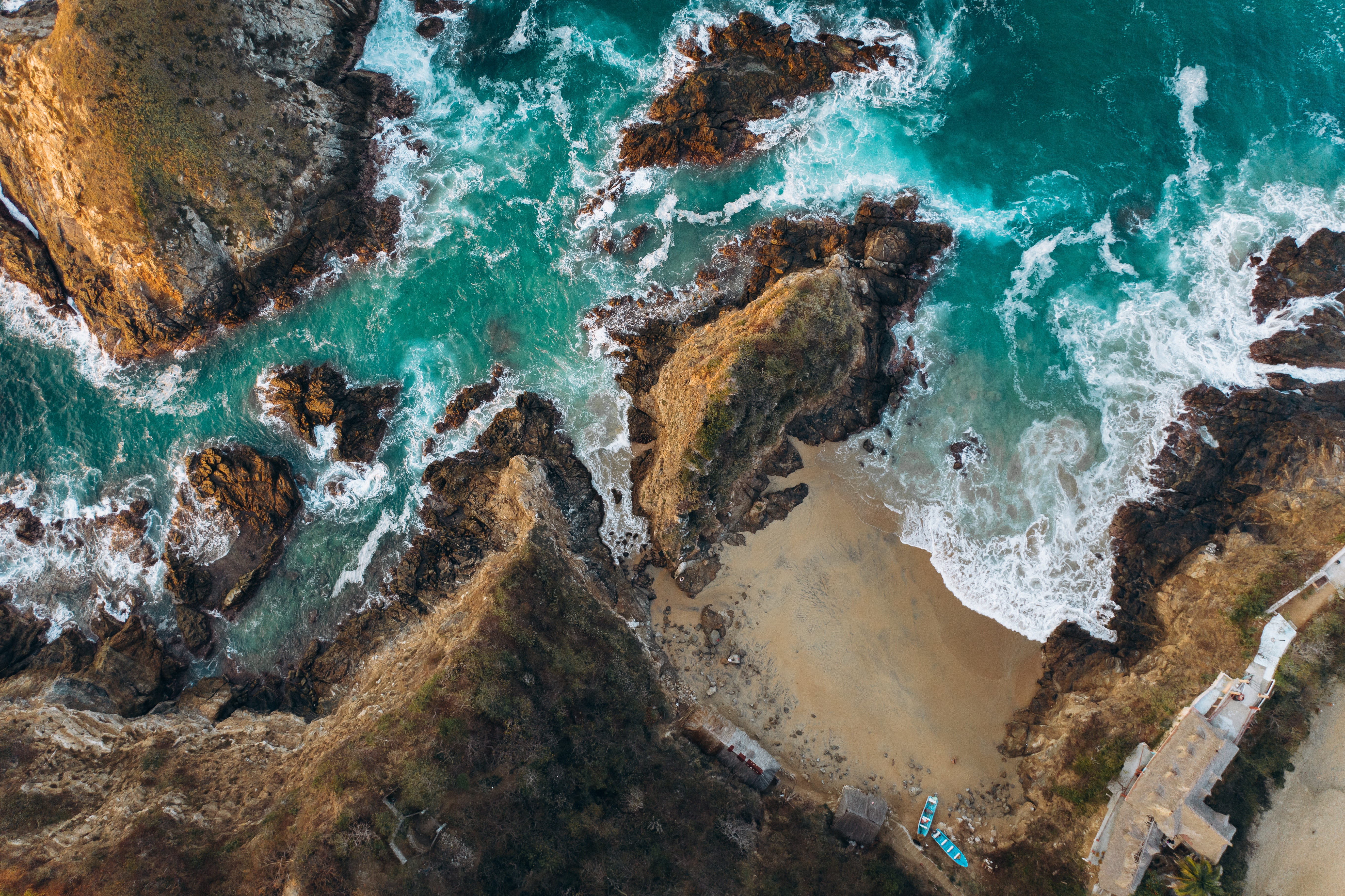 Aerial Beach Rock View Wallpapers