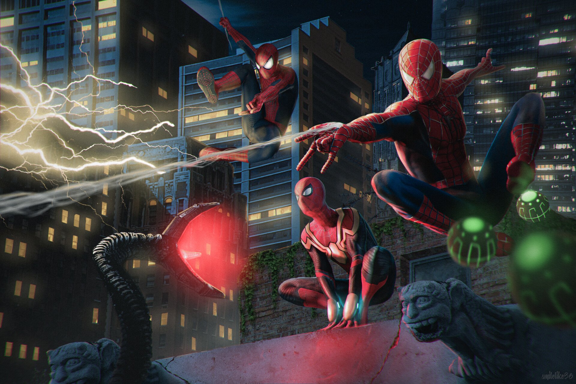 All Spider-Man In No Way Home Digital Fanart Wallpapers