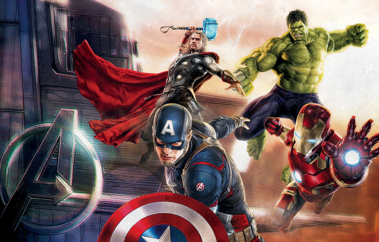 1332X850 Wallpaper Hulk, iron man, Thor, captain America, the Avengers, ave...