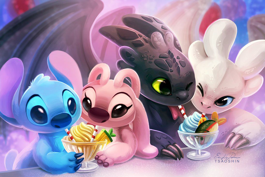 Cute Stitch And Toothless Wallpapers.