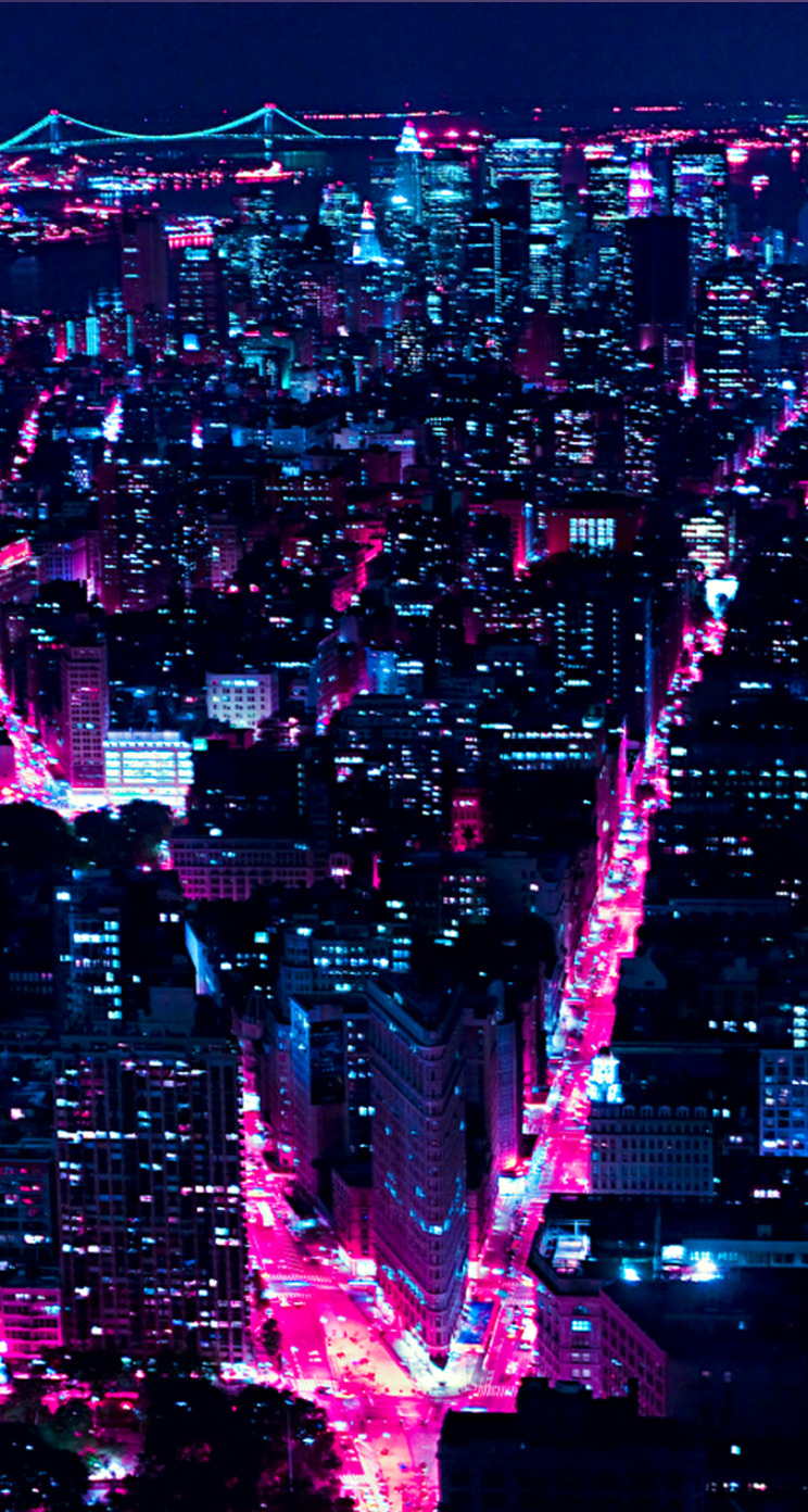 Pink City Scene Phone Wallpaper DIGITAL BACKGROUND