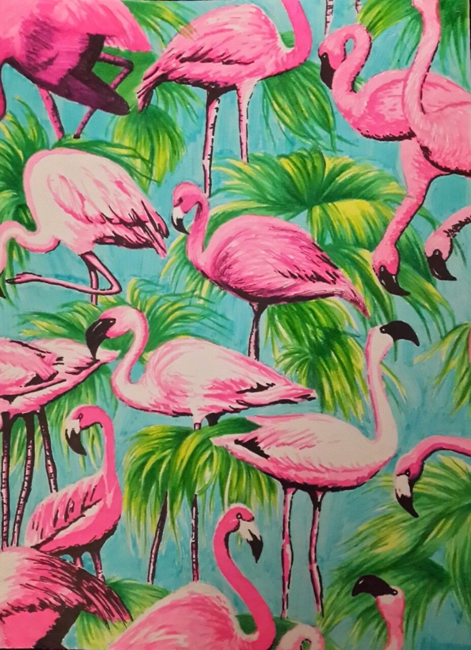 Retro Flamingo Wallpapers.