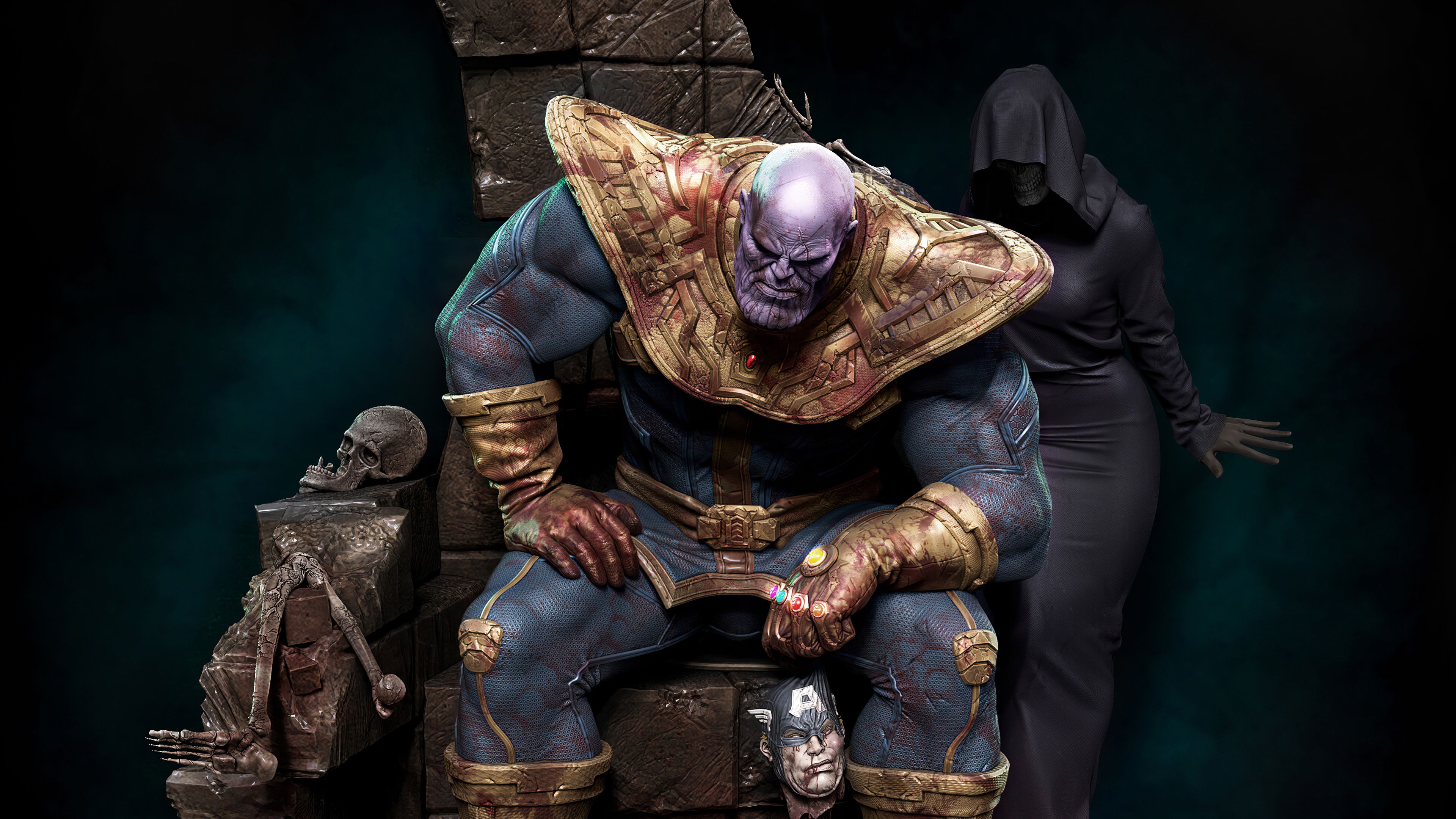 Thanos Dark Minimal 4K 2020 Wallpapers.